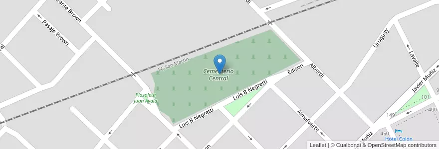 Mapa de ubicacion de Cementerio Central en Argentinien, Provinz Buenos Aires, Partido De Junín, Junín.