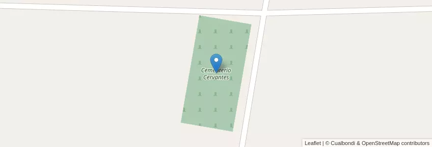Mapa de ubicacion de Cementerio Cervantes en アルゼンチン, リオネグロ州, Departamento General Roca, Municipio De Cervantes.