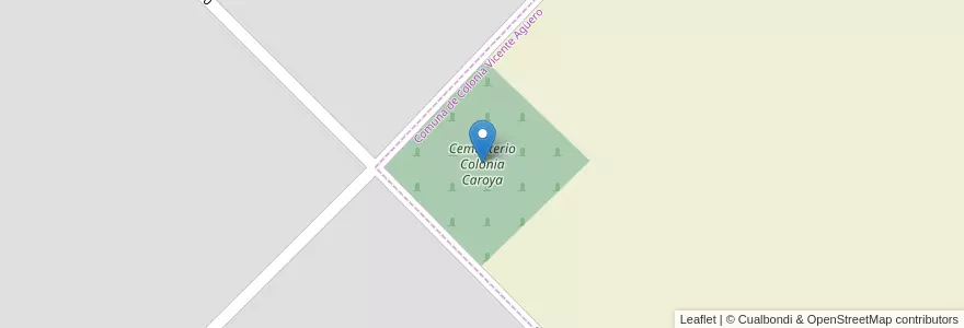 Mapa de ubicacion de Cementerio Colonia Caroya en Argentina, Córdoba, Departamento Colón, Pedanía Cañas, Comuna De Colonia Vicente Agüero, Colonia Vicente Agüero.