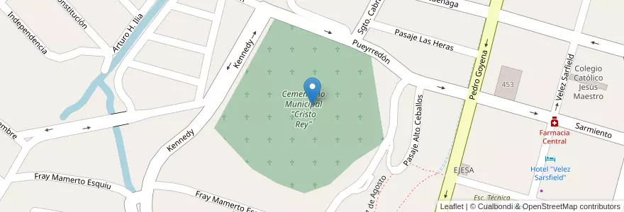 Mapa de ubicacion de Cementerio Cristo Rey en Arjantin, Jujuy, Departamento San Pedro, Municipio De San Pedro De Jujuy.