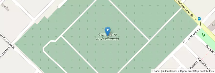 Mapa de ubicacion de Cementerio de Avellaneda en 아르헨티나, 부에노스아이레스주, Partido De Avellaneda, Villa Domínico.