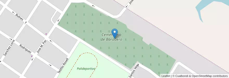 Mapa de ubicacion de Cementerio de Baradero en الأرجنتين, بوينس آيرس, Partido De Baradero.