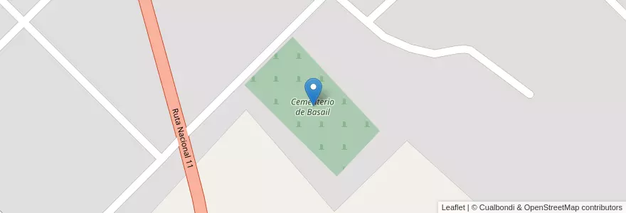 Mapa de ubicacion de Cementerio de Basail en Аргентина, Чако, Departamento San Fernando, Municipio De Basail, Basail.