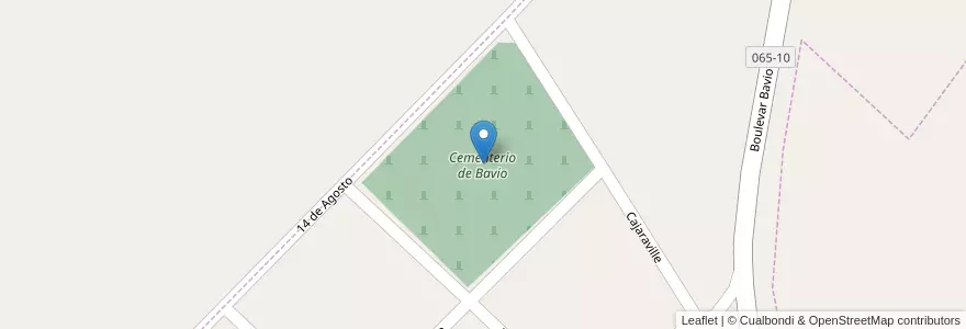 Mapa de ubicacion de Cementerio de Bavio en Аргентина, Буэнос-Айрес, Partido De Magdalena, General Mansilla.