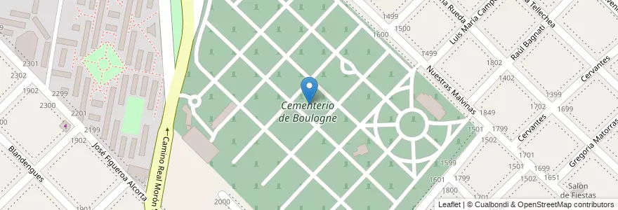 Mapa de ubicacion de Cementerio de Boulogne en آرژانتین, استان بوئنوس آیرس, Partido De San Isidro, Boulogne Sur Mer.