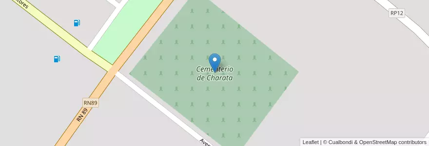 Mapa de ubicacion de Cementerio de Charata en Argentina, Chaco, Departamento Chacabuco, Municipio De Charata, Charata.