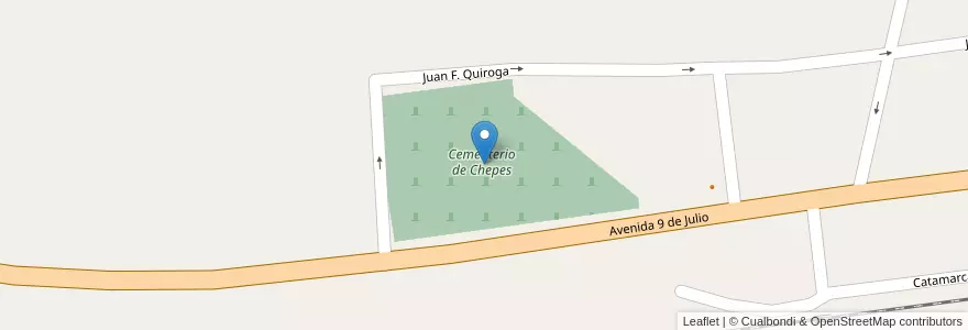 Mapa de ubicacion de Cementerio de Chepes en Argentine, La Rioja, Departamento Rosario Vera Peñaloza, Chepes.