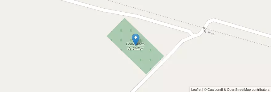 Mapa de ubicacion de Cementerio de Chillar en Argentina, Buenos Aires, Partido De Azul.