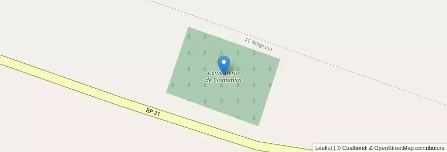 Mapa de ubicacion de Cementerio de Clodomira en Argentine, Santiago Del Estero, Departamento Banda.