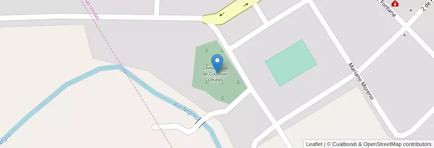 Mapa de ubicacion de Cementerio de Colonias Unidas en Аргентина, Чако, Departamento Sargento Cabral, Municipio De Colonias Unidas, Colonias Unidas.