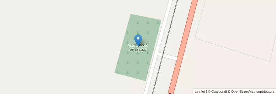 Mapa de ubicacion de Cementerio de Crespo en 아르헨티나, Santa Fe, Departamento San Justo, Municipio De Gobernador Crespo.