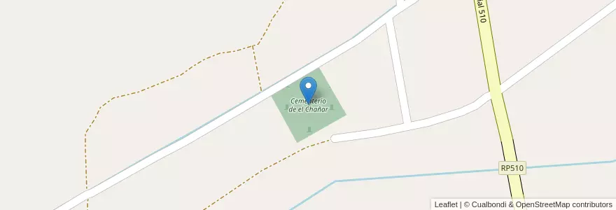 Mapa de ubicacion de Cementerio de el Chañar en アルゼンチン, サンフアン州, Valle Fértil.