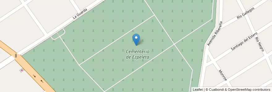 Mapa de ubicacion de Cementerio de Ezpeleta en الأرجنتين, بوينس آيرس, Partido De Quilmes, Ezpeleta.