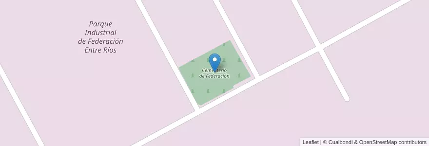 Mapa de ubicacion de Cementerio de Federación en 아르헨티나, 엔트레리오스주, Departamento Federación, Distrito Gualeguaycito, Federación.