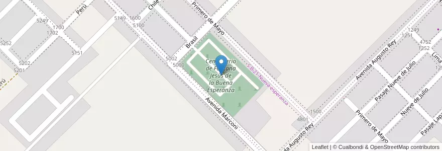 Mapa de ubicacion de Cementerio de Fontana Jesús de la Buena Esperanza en Argentine, Chaco, Departamento San Fernando, Municipio De Fontana, Fontana.