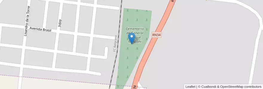Mapa de ubicacion de Cementerio de General Enrique Mosconi en 阿根廷, Salta, General San Martín, Municipio De General Mosconi, General Mosconi.