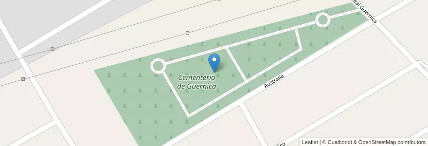 Mapa de ubicacion de Cementerio de Guernica en Argentine, Province De Buenos Aires, Partido De Presidente Perón.