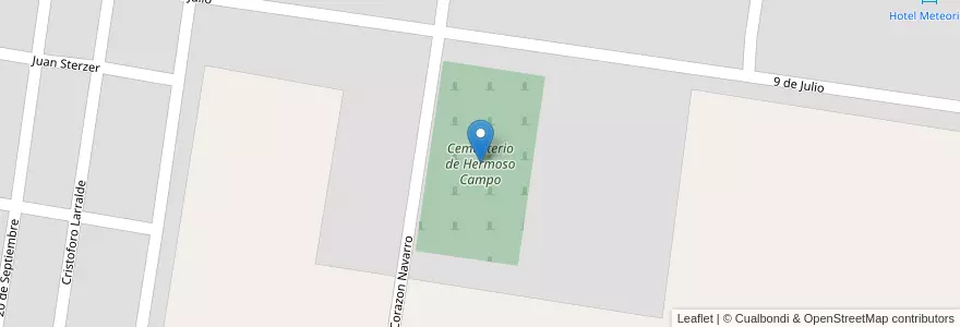 Mapa de ubicacion de Cementerio de Hermoso Campo en 아르헨티나, Chaco, Departamento Dos De Abril, Municipio De Hermoso Campo, Hermoso Campo.