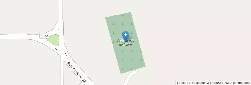 Mapa de ubicacion de Cementerio de Isleta en Arjantin, Santa Fe, Departamento General Obligado, Municipio De Villa Ocampo.
