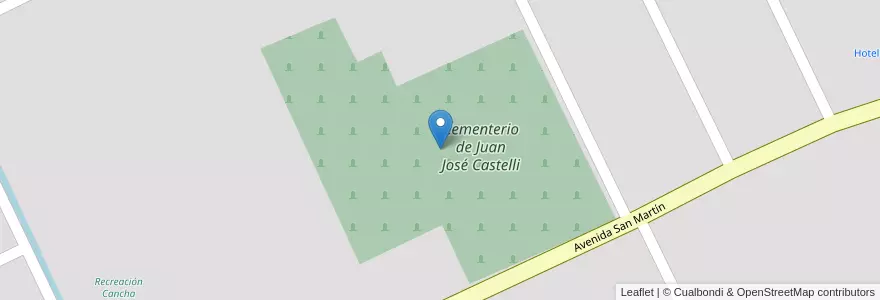 Mapa de ubicacion de Cementerio de Juan José Castelli en Аргентина, Чако, Departamento General Güemes, Municipio De Juan José Castelli, Juan José Castelli, Juan Jose Castelli.
