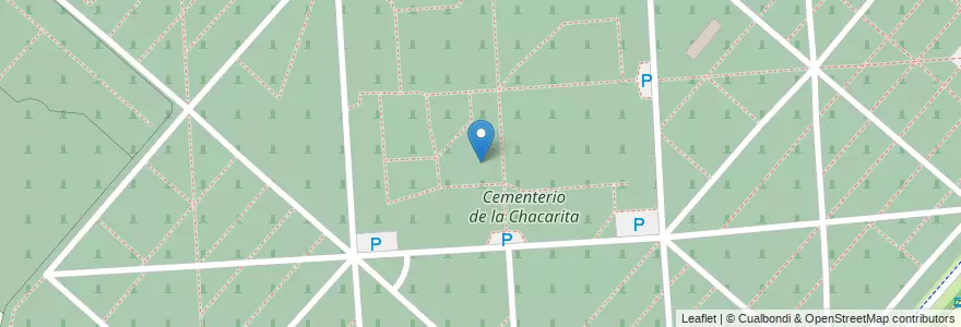 Mapa de ubicacion de Cementerio de la Chacarita, Chacarita en Argentinië, Ciudad Autónoma De Buenos Aires, Buenos Aires, Comuna 15.