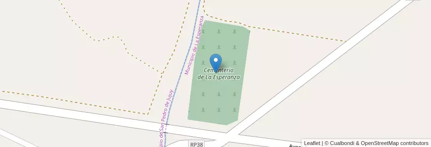 Mapa de ubicacion de Cementerio de la Esperanza en آرژانتین, Jujuy, Departamento San Pedro, Municipio De La Esperanza.