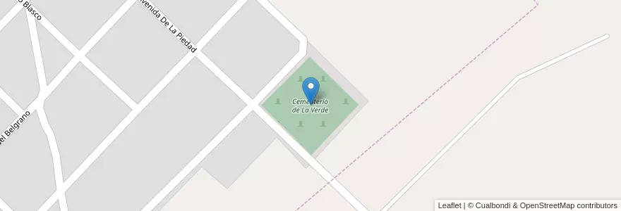 Mapa de ubicacion de Cementerio de La Verde en الأرجنتين, Chaco, Departamento General Dónovan, Municipio De La Verde, La Verde.