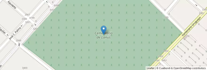 Mapa de ubicacion de Cementerio de Lanús en Argentina, Provincia Di Buenos Aires, Partido De Lanús, Remedios De Escalada.