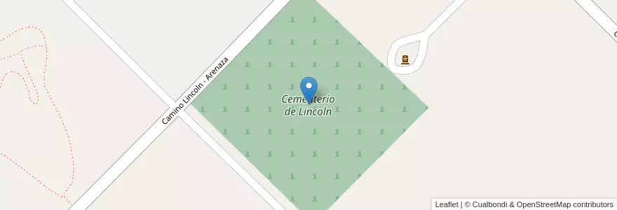 Mapa de ubicacion de Cementerio de Lincoln en Argentine, Province De Buenos Aires, Partido De Lincoln.
