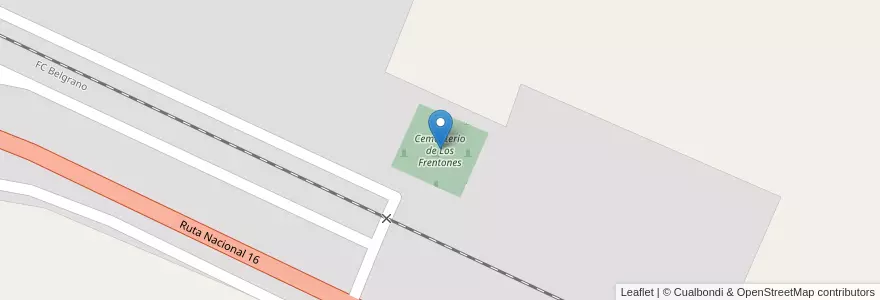 Mapa de ubicacion de Cementerio de Los Frentones en Arjantin, Chaco, Almirante Brown, Los Frentones.