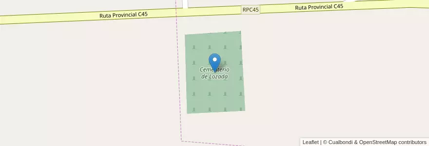 Mapa de ubicacion de Cementerio de Lozada en Аргентина, Кордова, Departamento Santa María, Pedanía Cosme, Municipio De Lozada.