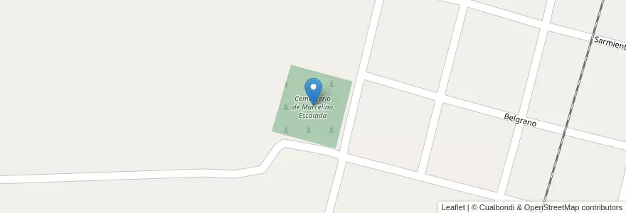 Mapa de ubicacion de Cementerio de Marcelino Escalada en 아르헨티나, Santa Fe, Departamento San Justo, Municipio De Marcelino Escalada.