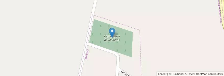 Mapa de ubicacion de Cementerio de Medinas en アルゼンチン, トゥクマン州, Departamento Chicligasta, Municipio De Medinas, Medinas.