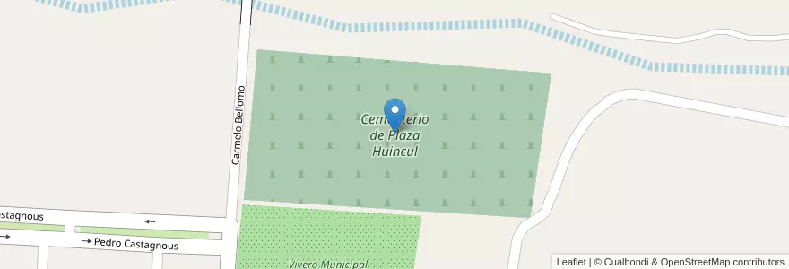 Mapa de ubicacion de Cementerio de Plaza Huincul en 阿根廷, 智利, 內烏肯省, Departamento Confluencia, Municipio De Plaza Huincul.