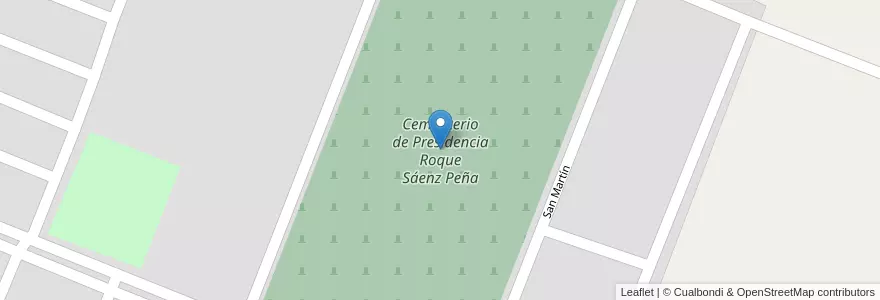 Mapa de ubicacion de Cementerio de Presidencia Roque Sáenz Peña en Argentinië, Chaco, Departamento Comandante Fernández, Municipio De Presidencia Roque Sáenz Peña, Presidencia Roque Sáenz Peña.