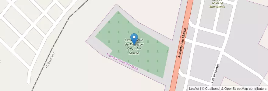 Mapa de ubicacion de Cementerio de Profesor Salvador Mazza en 阿根廷, Salta, General San Martín, Municipio De Profesor Salvador Mazza, Profesor Salvador Mazza.
