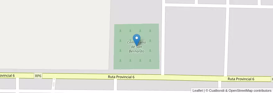 Mapa de ubicacion de Cementerio de San Bernardo en Arjantin, Chaco, Departamento O'Higgins, Municipio De San Bernardo, San Bernardo.