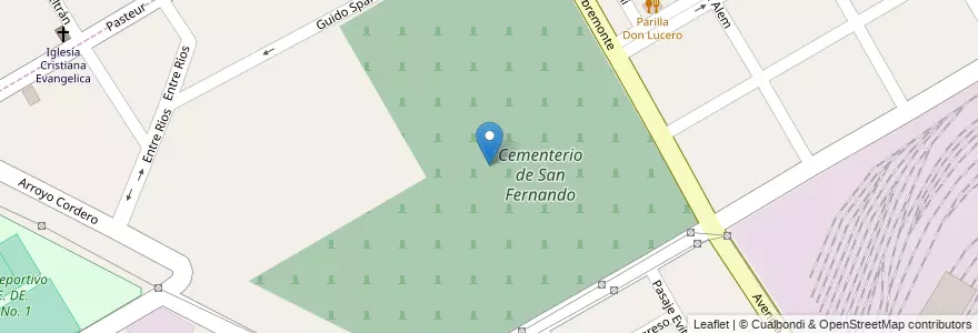 Mapa de ubicacion de Cementerio de San Fernando en آرژانتین, استان بوئنوس آیرس, Partido De San Fernando, Victoria.
