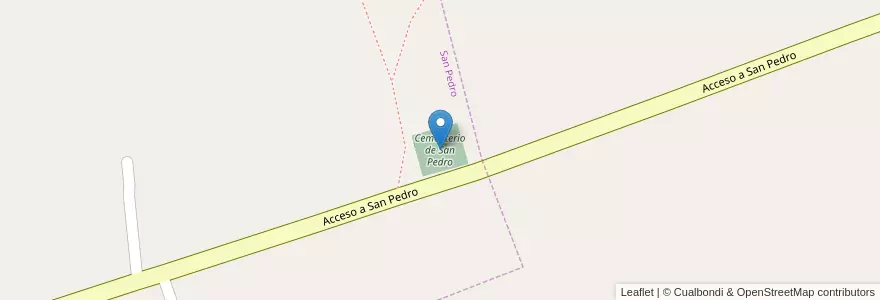 Mapa de ubicacion de Cementerio de San Pedro en アルゼンチン, ラ・リオハ州, Departamento Castro Barros.