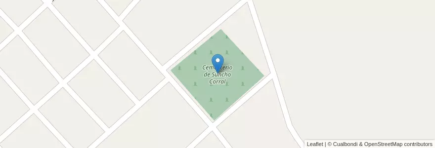 Mapa de ubicacion de Cementerio de Suncho Corral en アルゼンチン, サンティアゴ・デル・エステロ州, Departamento Juan Felipe Ibarra.