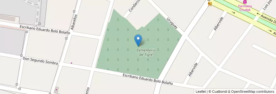 Mapa de ubicacion de Cementerio de Tigre en Аргентина, Буэнос-Айрес, Partido De Tigre, Tigre.