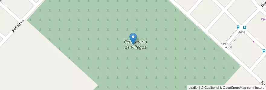 Mapa de ubicacion de Cementerio de Villegas en Arjantin, Buenos Aires, Partido De La Matanza, San Justo.