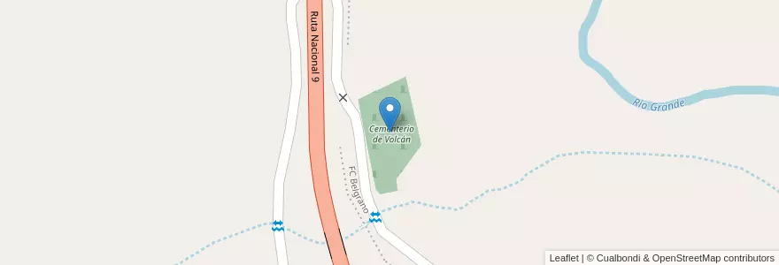 Mapa de ubicacion de Cementerio de Volcán en Argentine, Jujuy, Departamento Tumbaya, Municipio De Volcán.