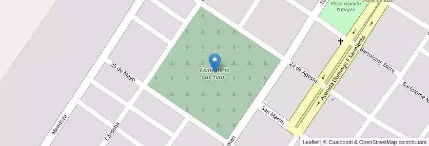 Mapa de ubicacion de Cementerio de Yuto en آرژانتین, Jujuy, Departamento Ledesma, Municipio De Yuto.