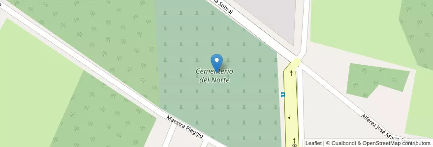 Mapa de ubicacion de Cementerio del Norte en آرژانتین, استان انتره ریوس, Departamento Gualeguaychú, Gualeguaychú, Gualeguaychú, Distrito Costa Uruguay Sur.