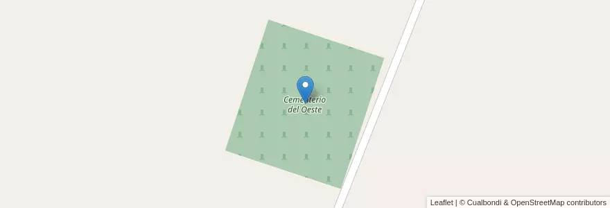 Mapa de ubicacion de Cementerio del Oeste en アルゼンチン, チャコ州, Departamento Presidencia De La Plaza, Municipio De Presidencia De La Plaza, Presidencia De La Plaza.