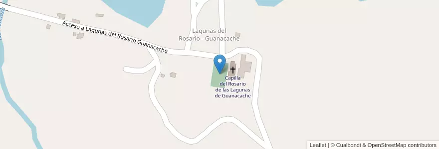 Mapa de ubicacion de Cementerio Guanacache en Argentine, Chili, Mendoza, Departamento Lavalle, Distrito Laguna Del Rosario.