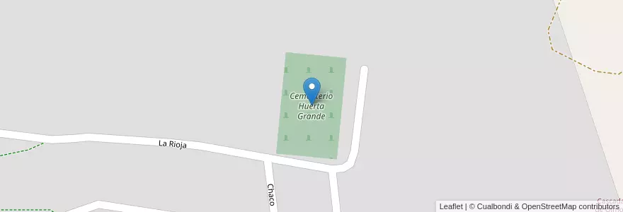 Mapa de ubicacion de Cementerio Huerta Grande en アルゼンチン, コルドバ州, Departamento Punilla, Pedanía San Antonio, Municipio De Huerta Grande.