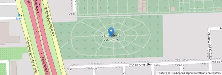Mapa de ubicacion de Cementerio Israelita en 아르헨티나, Santa Fe, Departamento Rosario, Municipio De Rosario, 로사리오.