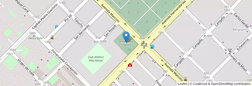 Mapa de ubicacion de Cementerio Israelita en Аргентина, Чако, Departamento San Fernando, Ресистенсия, Resistencia.